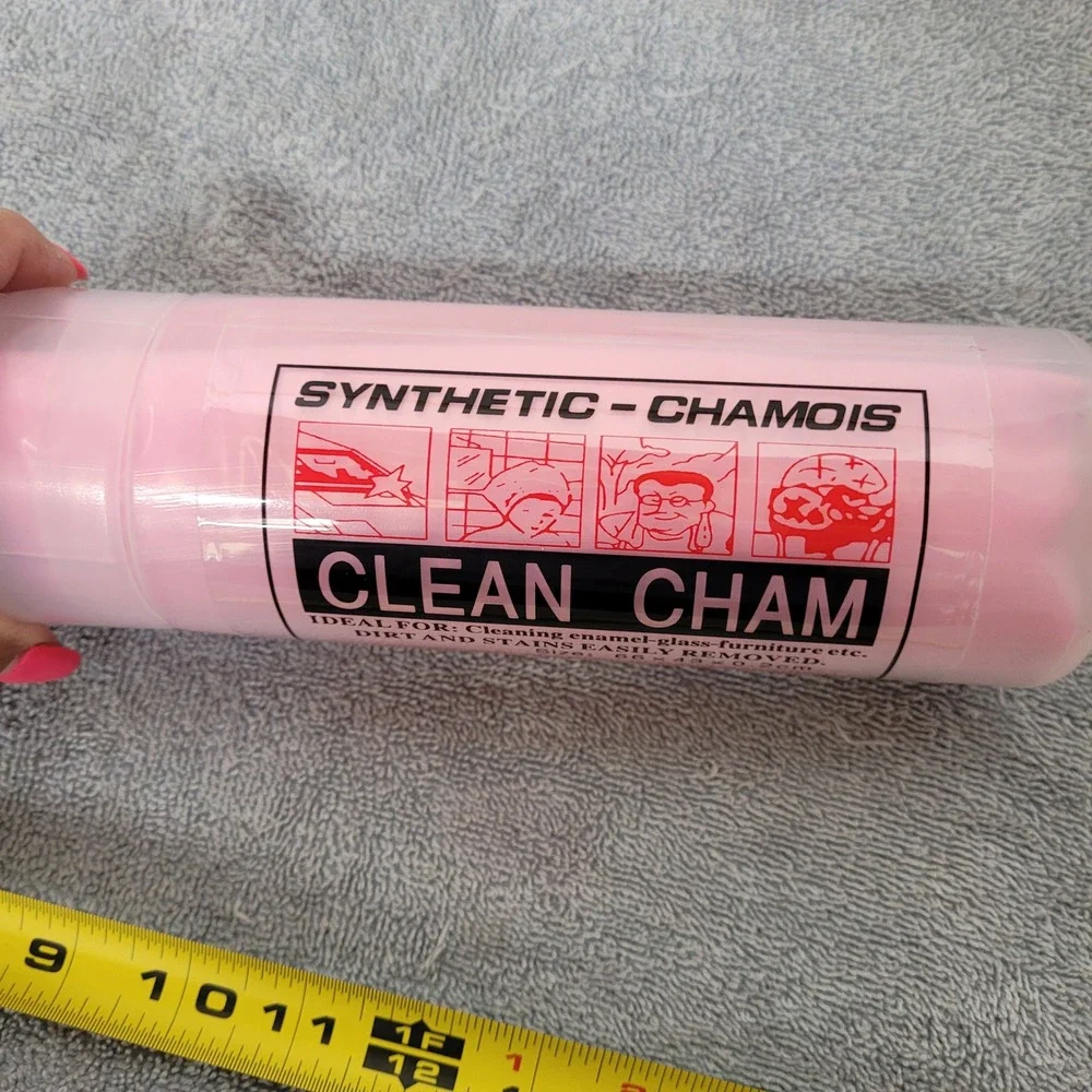 Clean Cham Synthetic‎ Chamois Pink Cleaning Cloth Towel with Case 66x43cm